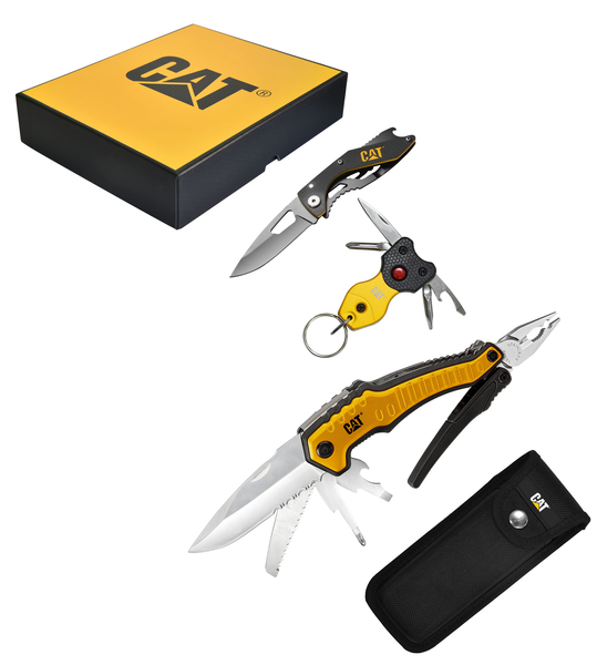 CAT Zestaw XL 3 szt. MultiTool 9w1, Nóż i Brelok 7w1