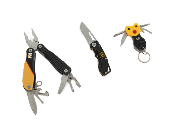 CAT Zestaw Mini 3 szt. MultiTool 12w1, Nóż i Brelok 7w1