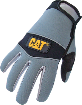 Rękawice robocze skórzane z neoprenem CAT odblask rozmiar M