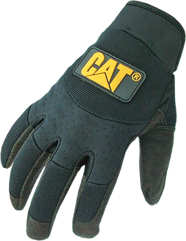 Rękawice robocze wzmocnione skóra i spandex, rozmiar M CAT