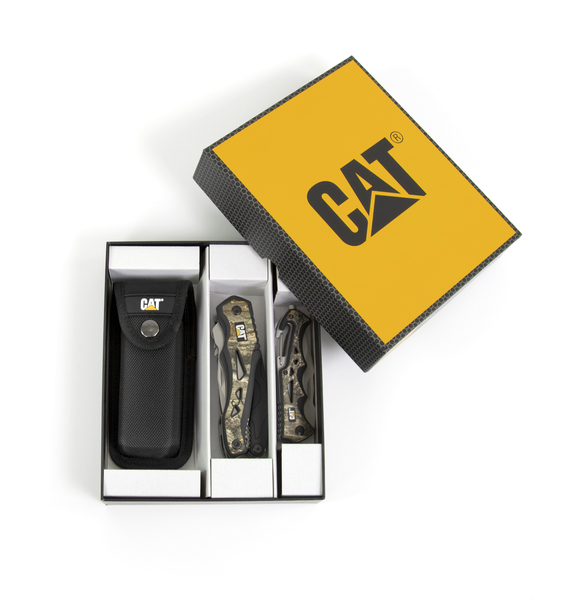 Zestaw Multitool 8w1 + nóż składany CAT Real Tree Camo