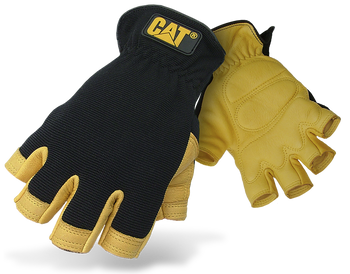 Rękawice robocze bez palców CAT wkładki żelowe skóra jelenia rozmiar XL
