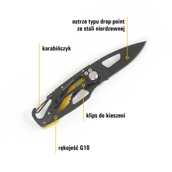 Nóż składany z karabińczykiem 13,3cm CAT Folding Pocket Buddy